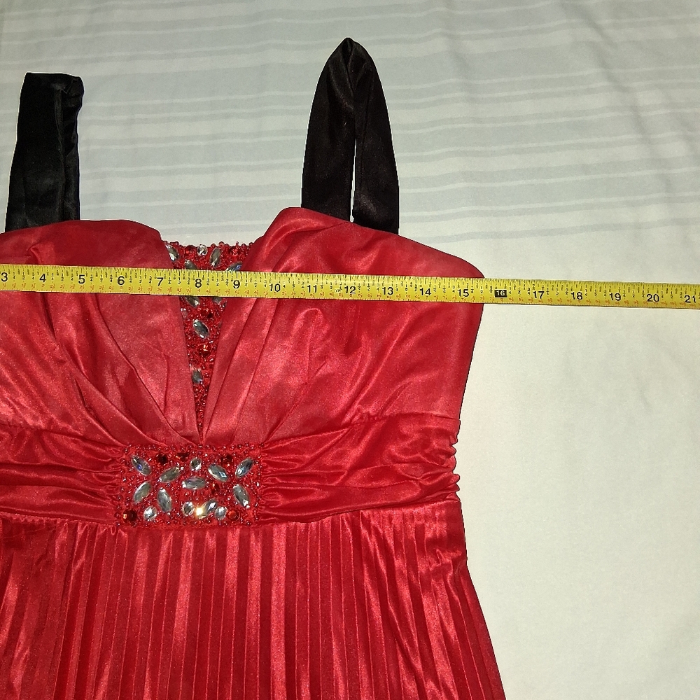 My Michelle Women Size L Red Maxi Dress with Black Straps - Picture 13 of 16
